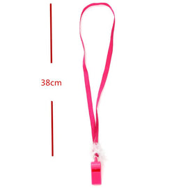 10pcs Hot Pink Hen Party Fluffy Whistles with Strap