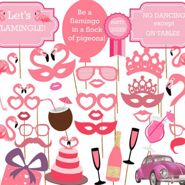 Pink Themed Hen Party Photo Booth Props