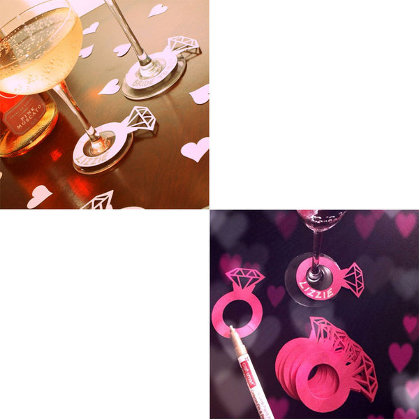 Paper Diamond Ring Wine Glass Claim Cup Card