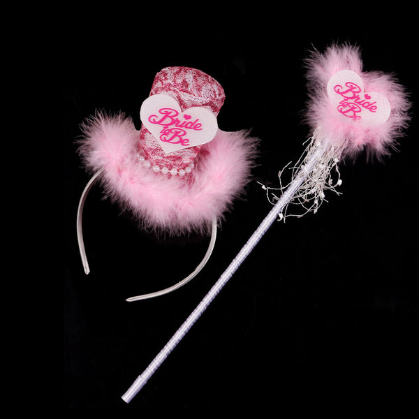 Bride to Be Top Hat and Wand Set