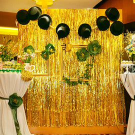 Gold Foil Fringe Tinsel Curtain
