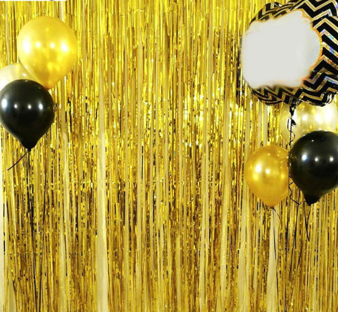 Gold Foil Fringe Tinsel Curtain